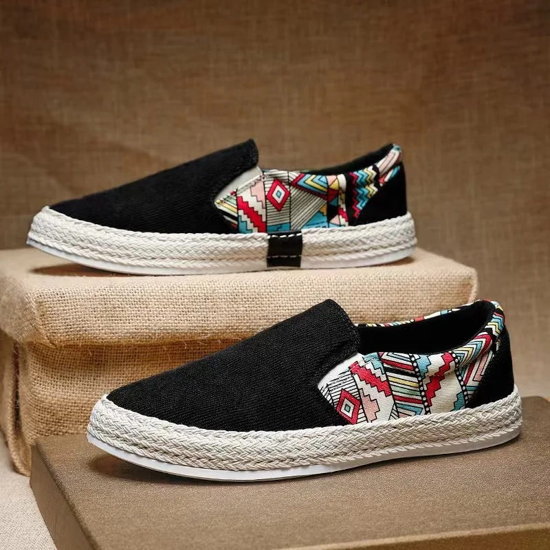 2024 New Trendy Men's Shoes Sneakers Slip-on Casual Cloth Shoes Summer Low-top Corduroy Shoes Fisherman's Shoes Chaussure Homme 2