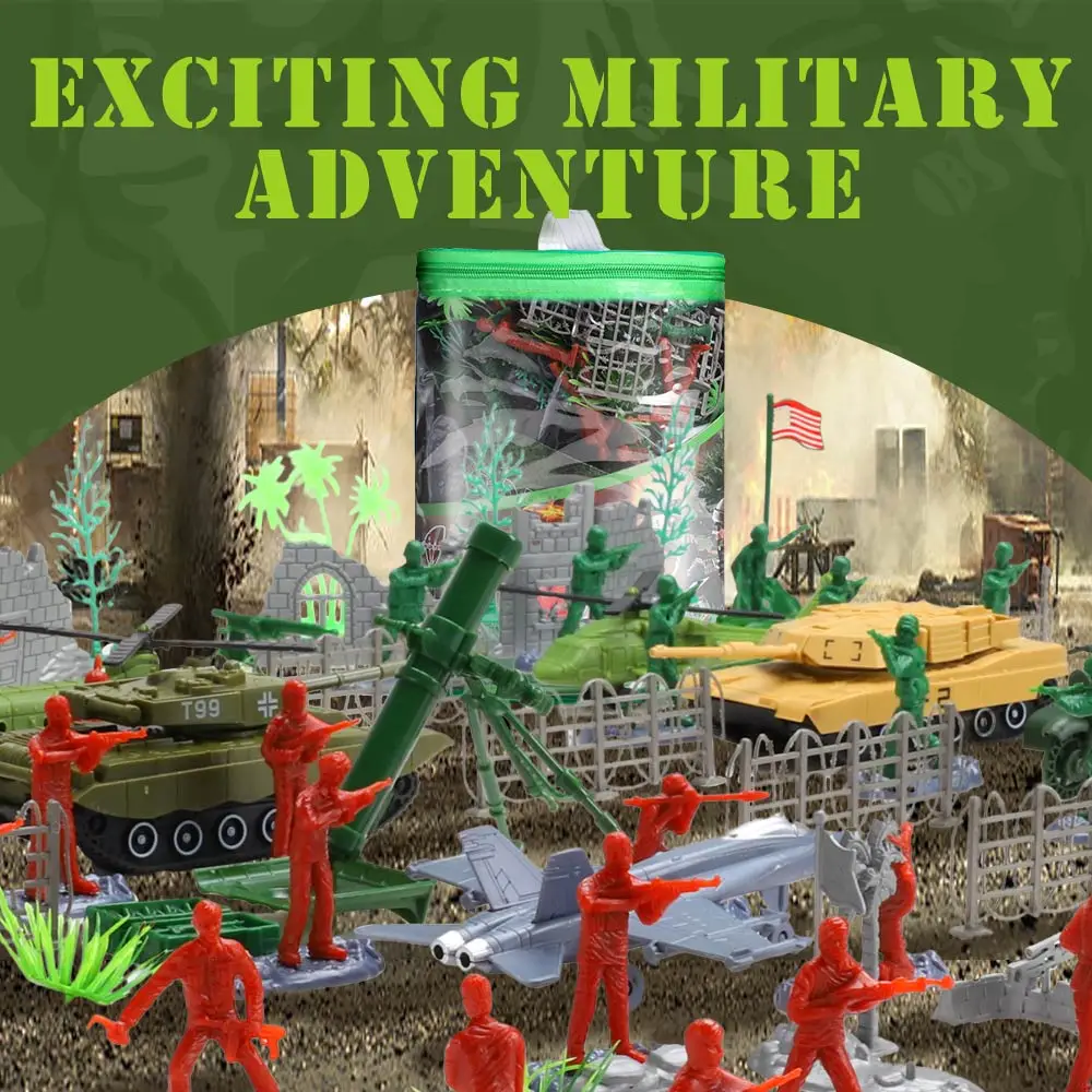 ViiKONDO Army Men Toy Military Playset Green Red Soldier