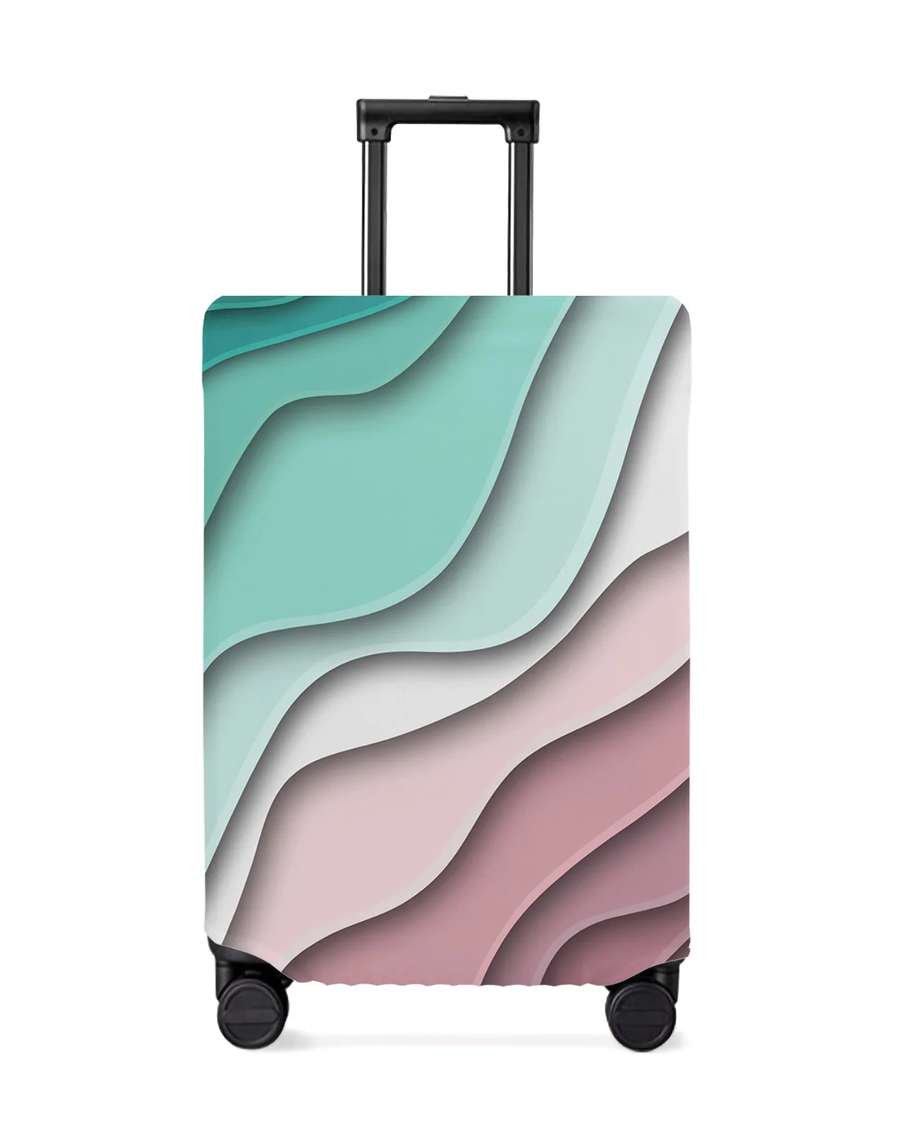 green-gradient-dark-red-modern-geometric-travel-luggage-cover-elastic-baggage-cover-suitcase-case-dust-cover-travel-accessories