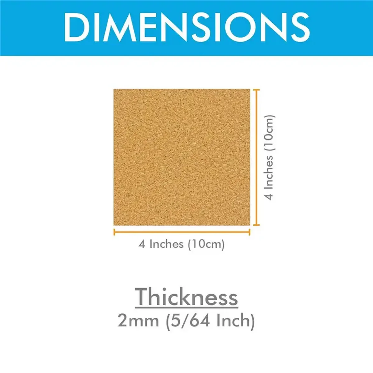 DIY Cut 4x4 inch Self-Adhesive Cork Coasters Square Pads with Strong Adhesive for Office, Home Decoration