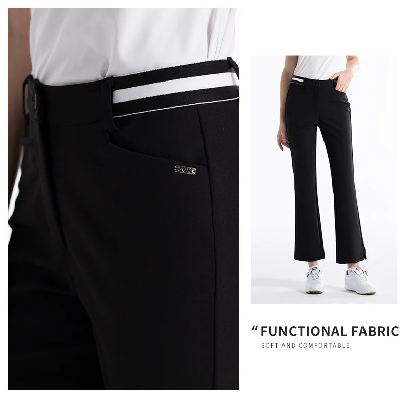 Pgm Golf Women Trousers High Elastic Quick-Drying Flared Trousers