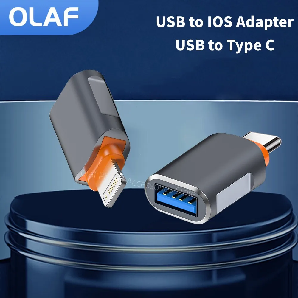 Olaf USB to Type C OTG Adapter Fadt charging USB To Lightning Converter For IPhone 14 13 12 11 Pro IPad  U Disk Data Transfer
