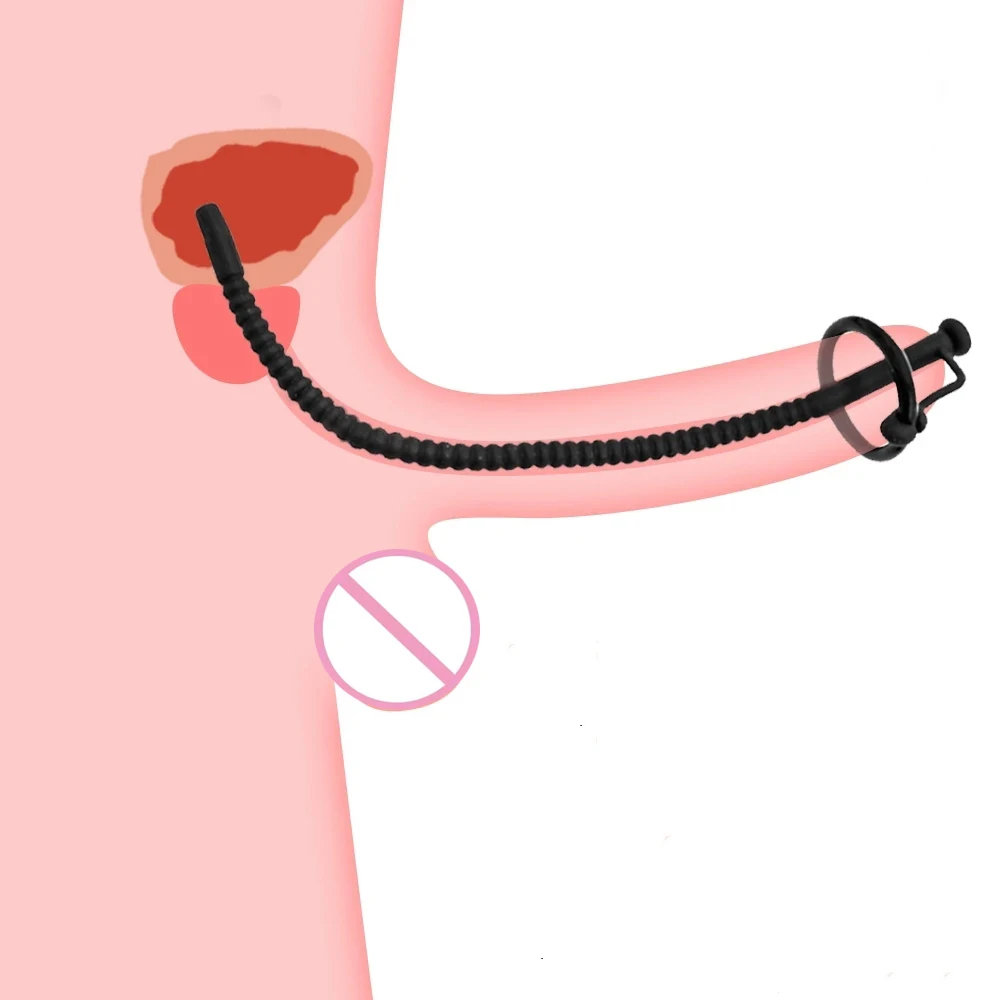 Silicone Urethral Dilator Urethral Dilator Hollow Horse Eye Stimulation Bdsm Sex Toy For Men Gay Penis Plug Insert Threaded