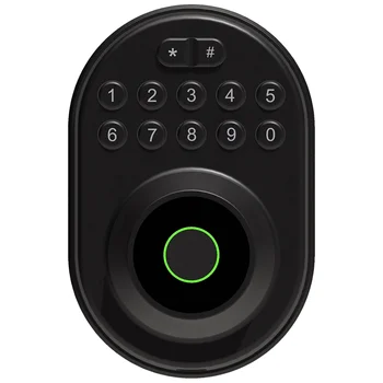 New-Tuya BLE Fingerprint Deadbolt Lock APP Auto Lock Delay With Latch Password/Key/APP Remote Unlock (A) 1