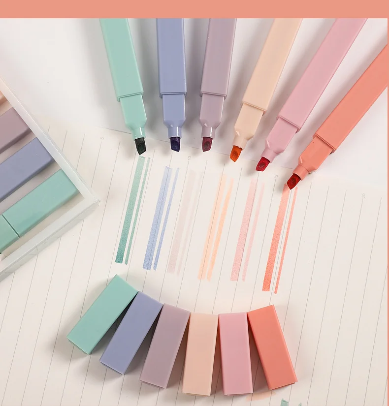 JIANWU 6pcs/set Soft Tip Highlighter Light Color Kawaii Marker Pen DIY Photo Album Journal Fluorescent Pen Student Stationery JIANWU 6pcs/set Soft Tip Highlighter Light Color Kawaii Marker Pen DIY Photo Album Journal Fluorescent Pen Student Stationery