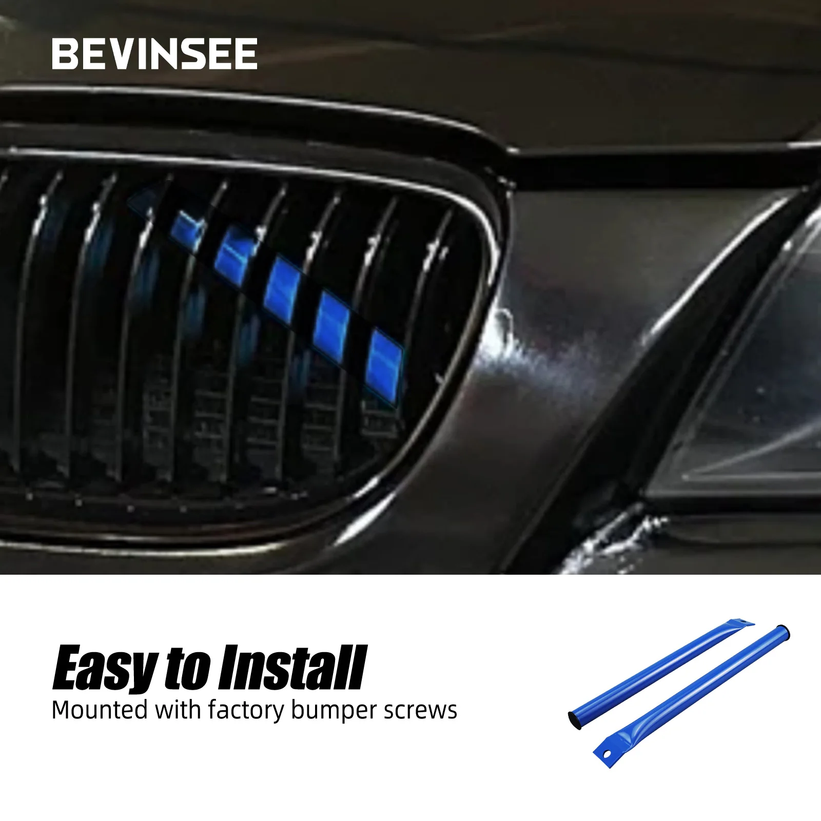 2X Front Kidney Braces Grill Kidney struts for BMW E90 E92 E93 E91 325i 328i 330i 335i 2006-2013