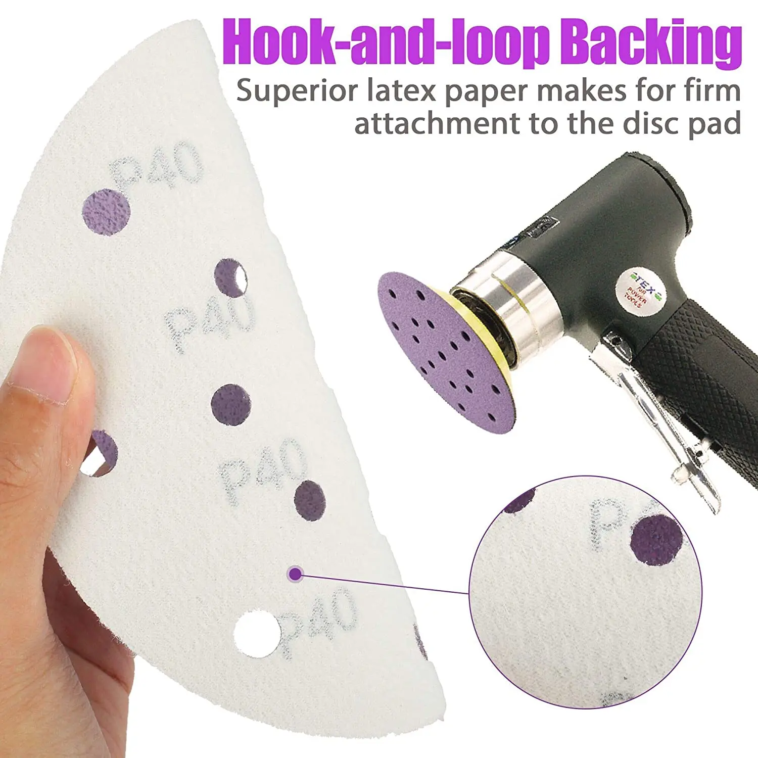 Dischi Abrasivi Adesivi A Strappo Da 5 Pollici 60 #-5000 # Carta Vetrata Carta Vetrata Adesiva Floccata Per Levigatrice Orbale Casuale - Foto 4