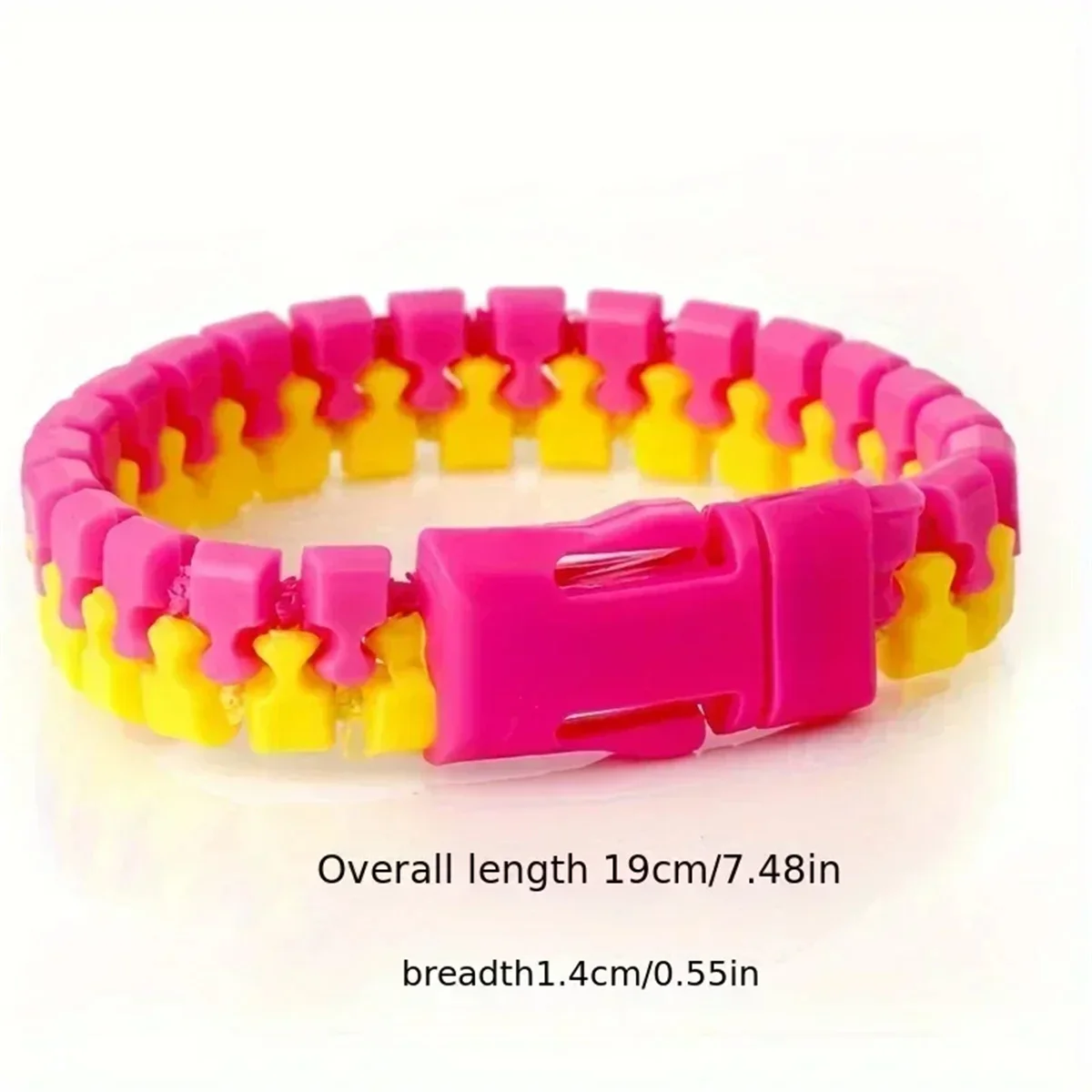 두껍고 두꺼운 이중 색상 지퍼 팔찌, 첫 감압 지퍼 팔찌, 쥬얼리 생일 및 파티 선물, 5 개