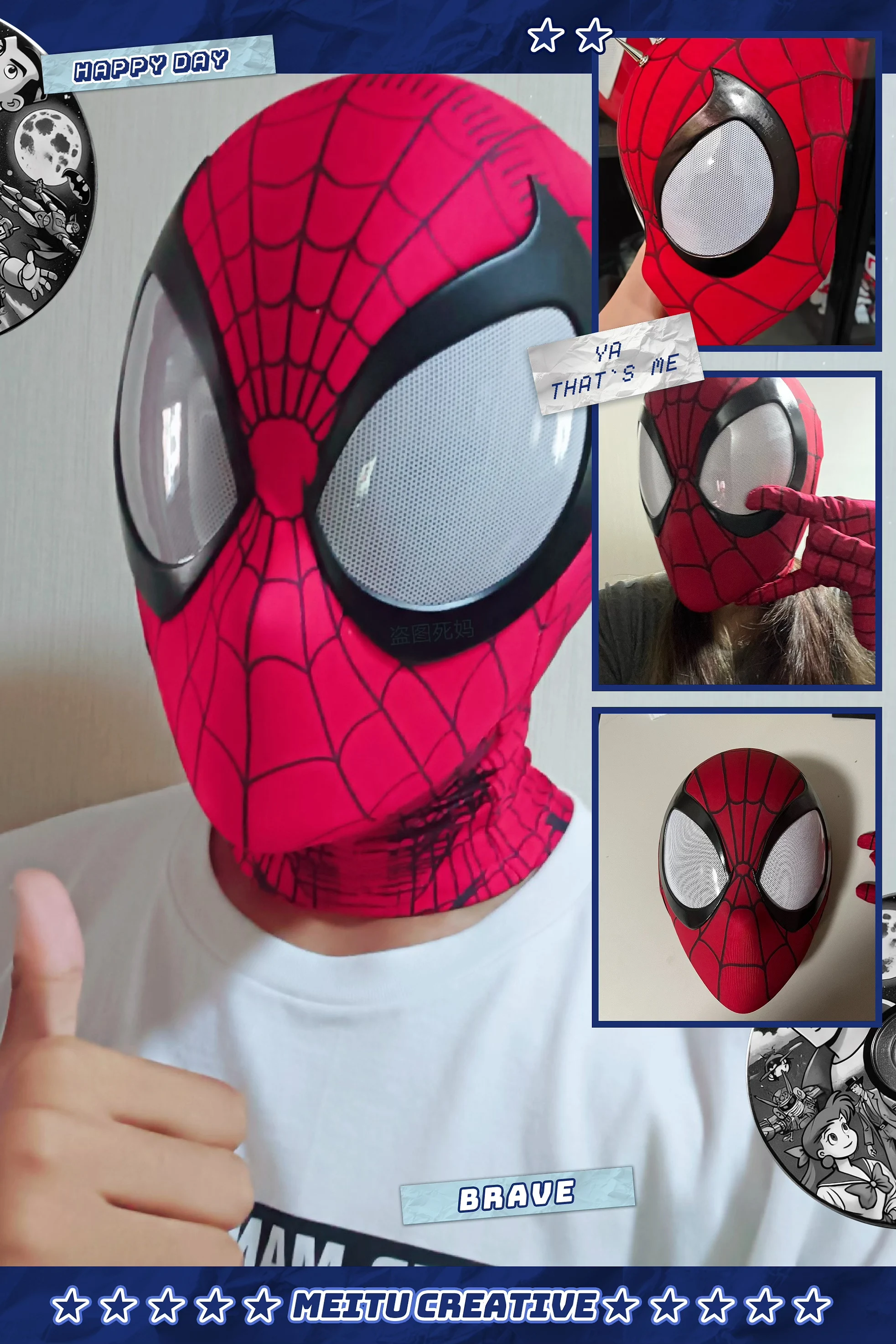 スパイダーマン　マスク　　コスプレ　1/1　 3Dシェルマスク　即日発送！ マーベル 新品 1:1 3D アルティメット スパイダーマン マスク