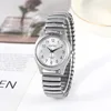 Man Women Couple Wrist Watches Stainless Steel Band Alloy Lovers Business Movement Wristwatch Elastic Strap Band Quartz Watch 6