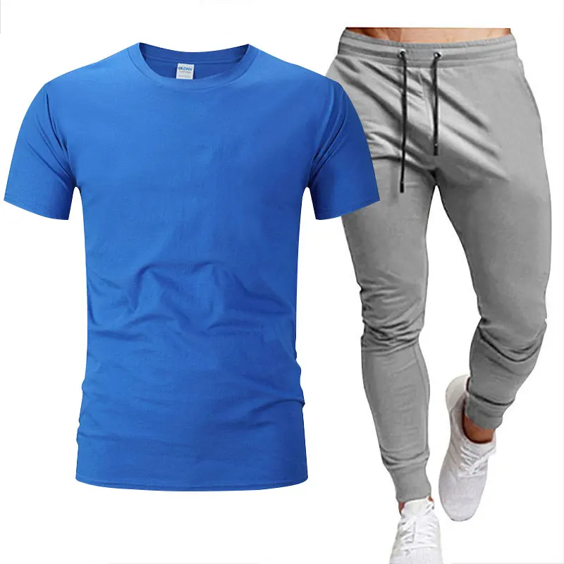 2022 брендовая однотонная мужская футболка + брюки