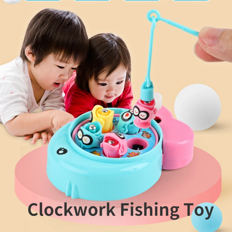 

Cartoon Game Clockwork Magnetic Fishing Toy Mini Fishing Game Console Children Parent-child Interactive Gift Boy Outdoor Garden