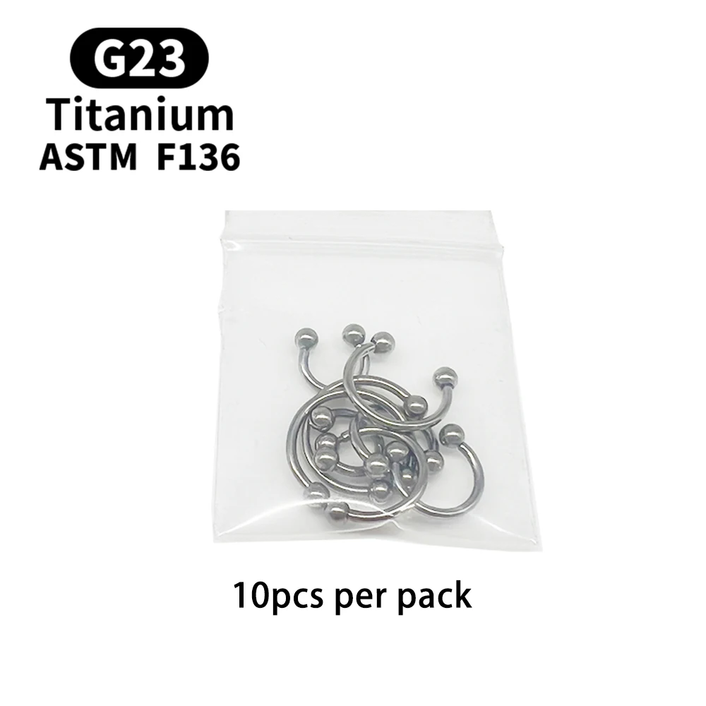Eyebrow Piercing Jewelry Labret Lip Stud G23 Titanium Septum Piercing Nose Ring C rod Body Jewelry For Women 10PCS Piercing Jewelry