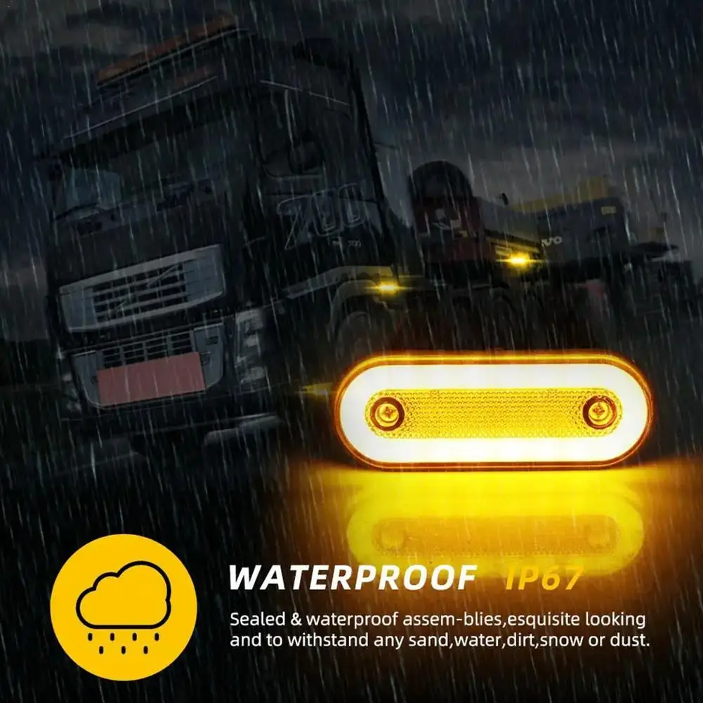 4Pcs 12V-24V Truck Side Marker Light Led Trailer Lights Riflettore Van Luci Di Ingombro Per Scania Per Daf Truck Per Isuzu