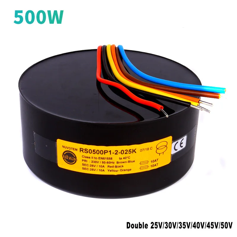 

500VA Original TALEMA Toroidal Power Amplifier Transformer For Home Sound Audio System DAC 500W Double 25V 30V 35V 40V 45V 50V