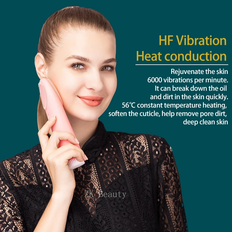 Multifunction Warm Facial Cleaning Brush Electric Face Washing Instrument Household Face And Eye Hot Compress Beauty Machine 3