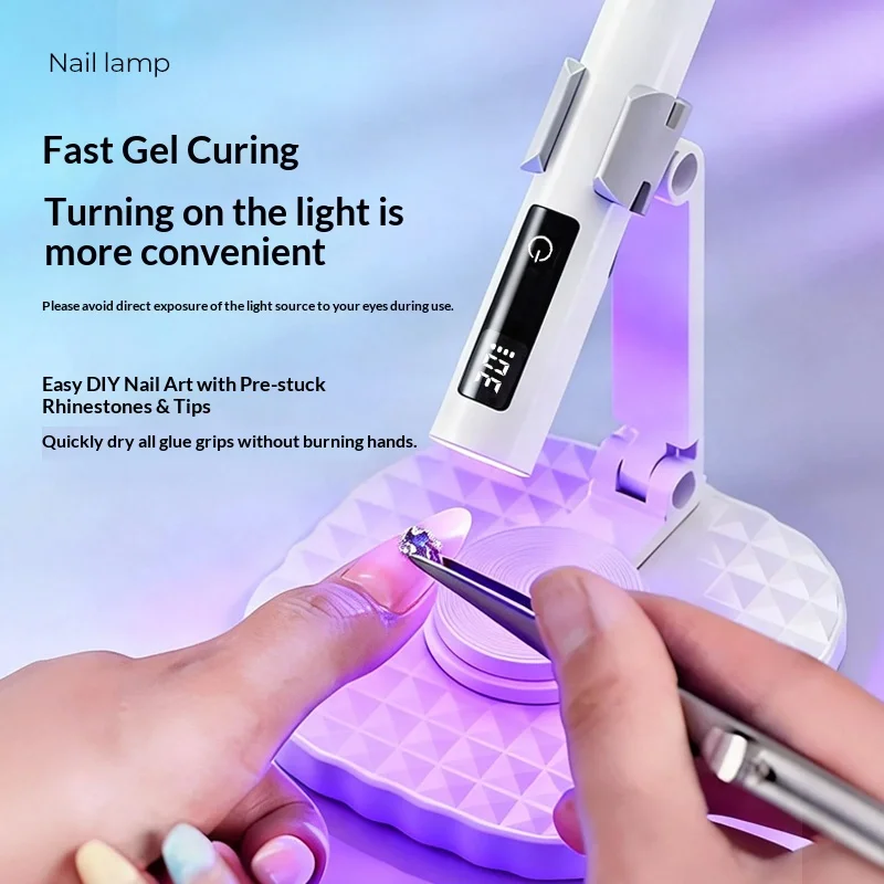UV LED 네일 램프 전문가용 USB 휴대용 라이트 360도 회전 브래킷 충전식 네일 젤 경화 램프 매니큐어 살롱 도구