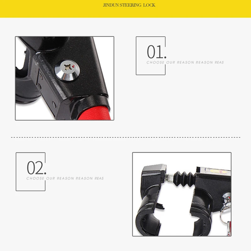 Steering Wheel Lock Car Anti Theft Lock Auto Body Central Locking System T-type Protect Security Truck Part Chock 2 Types