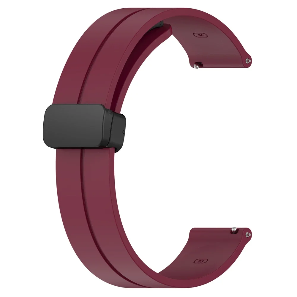 Silicone Magnetic Buckle Smartwatch Strap - Adjustable 20mm/22mm Band for Enhanced Comfort and Style