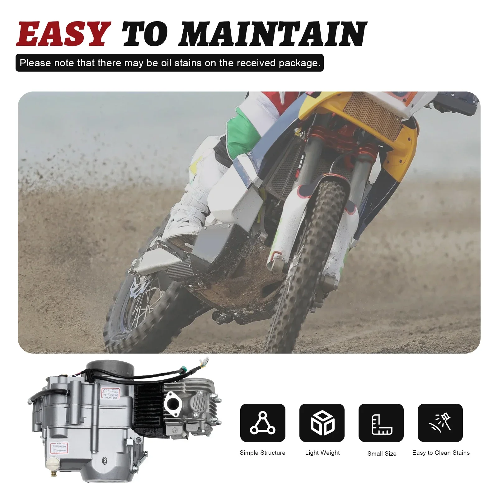 CRF50 125 CC Einzylinder-Luftkühlungsmotor, 4-Takt-Motor, halbautomatischer Motormotor, 4 Gänge mit Rückwärtsgang, für Motorräder – Detail 5