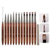 Nail Art Brush Triangular Spatula Drawing Painting Line Pen Liner Gradient Flat Round Metal French Manicure Tools 1