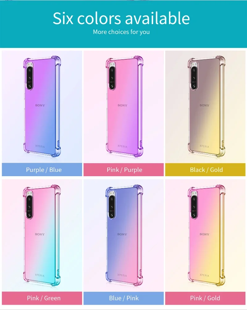 Shockproof Gradient Airbag TPU Protective Phone Case