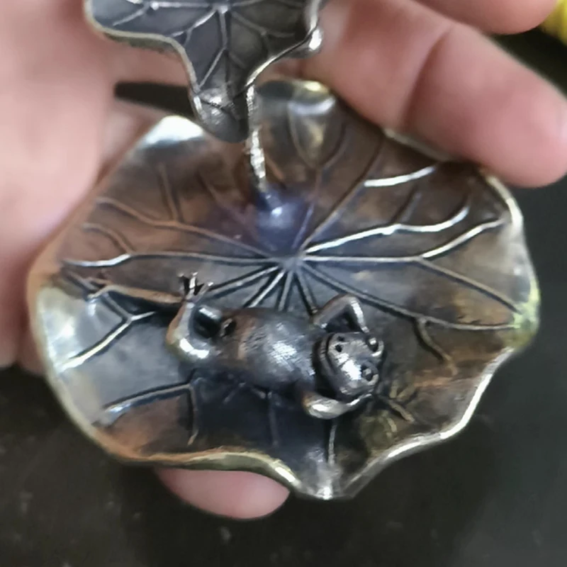 Creative Mini Lotus Aromatherapy Furnace, Home Indoor Tea Ceremony Decoration, Small Brass Reverse Flow Incense Burner Base, 1Pc