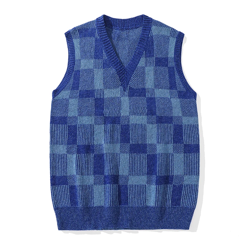 New Autumn Vest Undershirt Knit Sweater Outside Wear Trend V-neck Loose Sleeveless Sweater Knitted