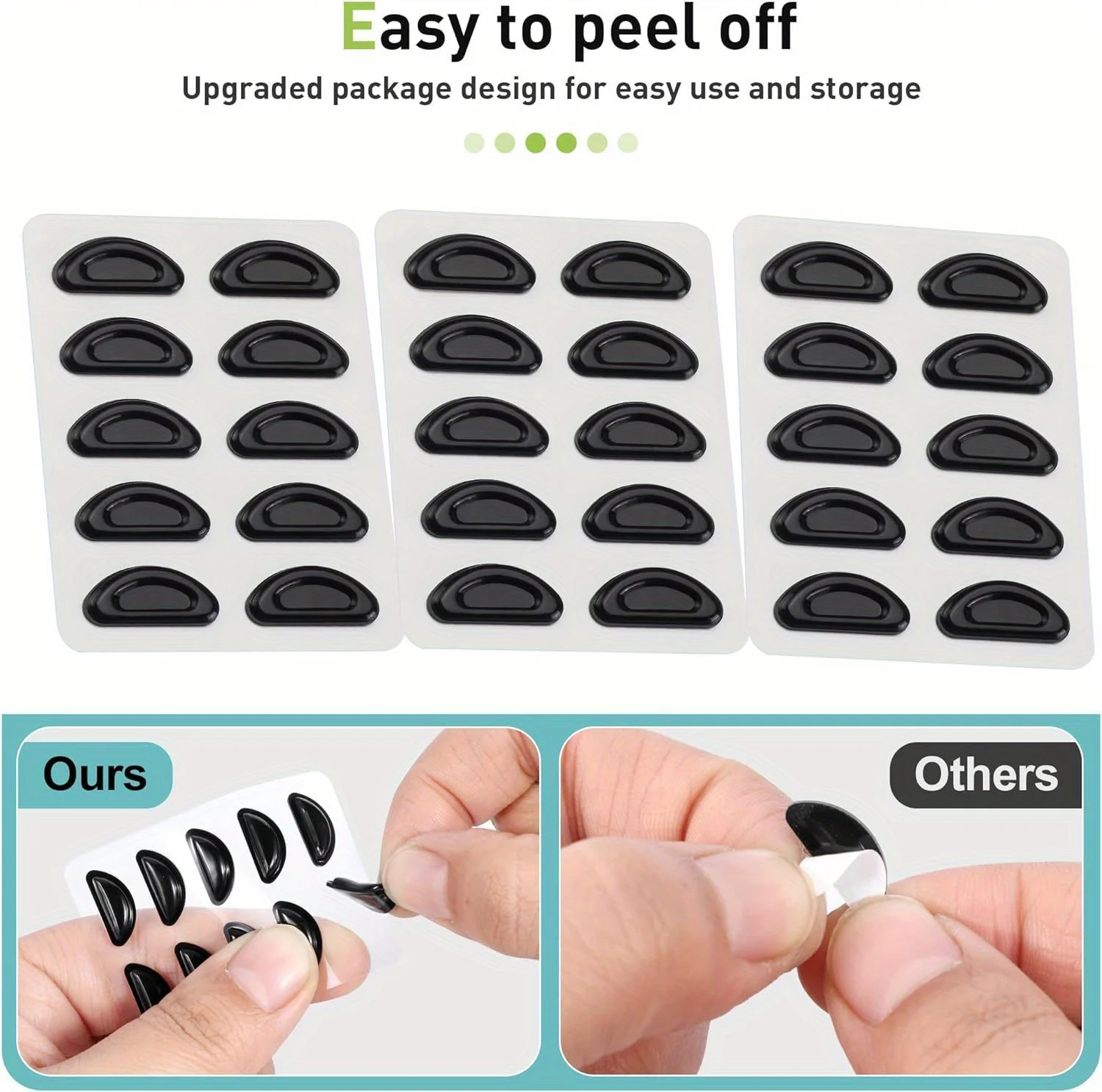 10 Stück/Set Selbstklebende Brillen-Nasenpads, rutschfeste Silikon-Nasenpads für Sonnenbrillen, dünne Nasenpads, Brillenzubehör – Detail 2