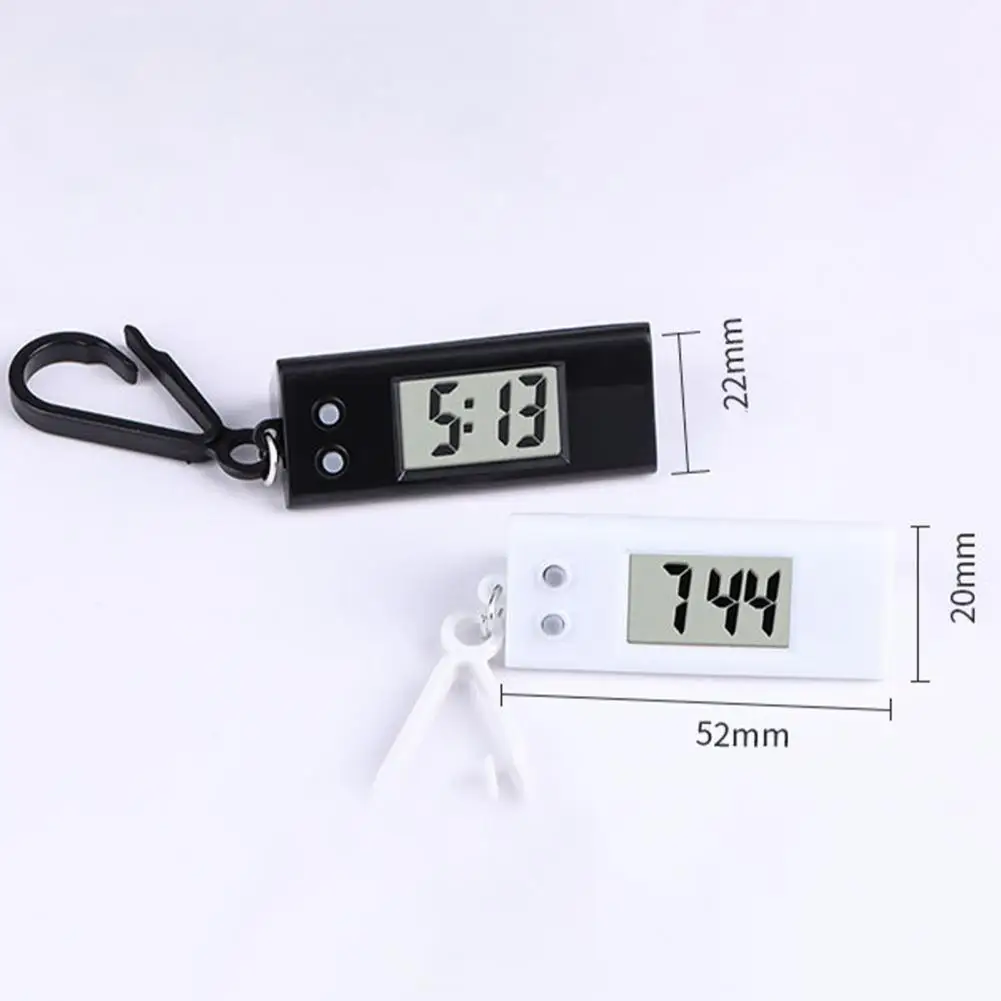 Electronic Clock Silent LCD Digital Mini Electronic Clock Triangle Desktop Clock Keychain Student Exam Study Library Pocket