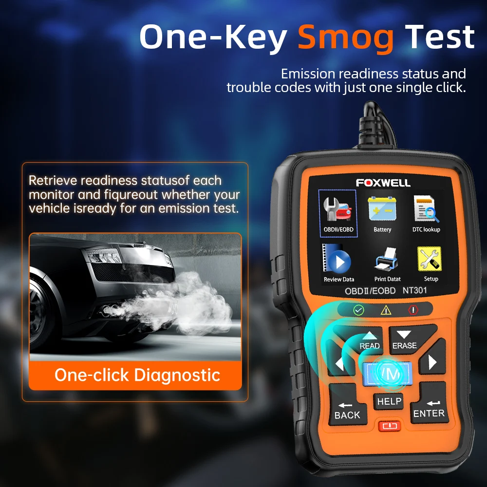 FOXWELL NT301 Car OBD2 Scanner Live Data Check Engine Light Professional Mechanic OBDII Code Reader Diagnostic Tool 4