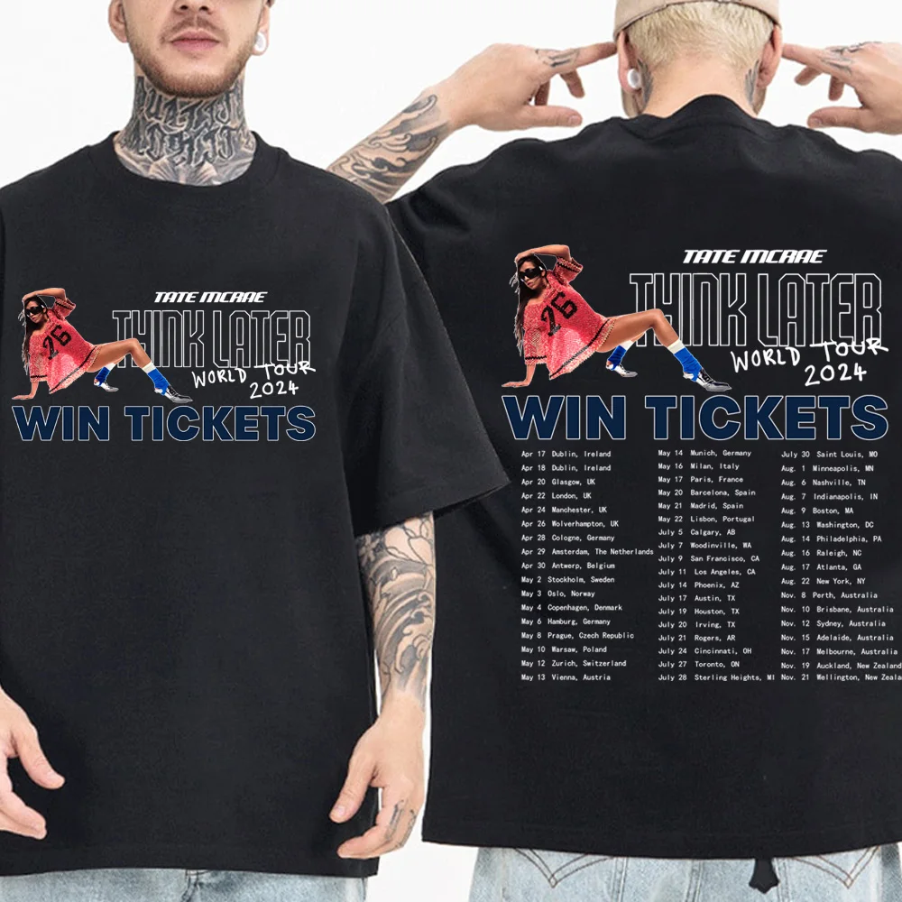 

Женские футболки с коротким рукавом Tate Mcrae, рубашки с круглым вырезом в стиле Харадзюку, поклонники подарка