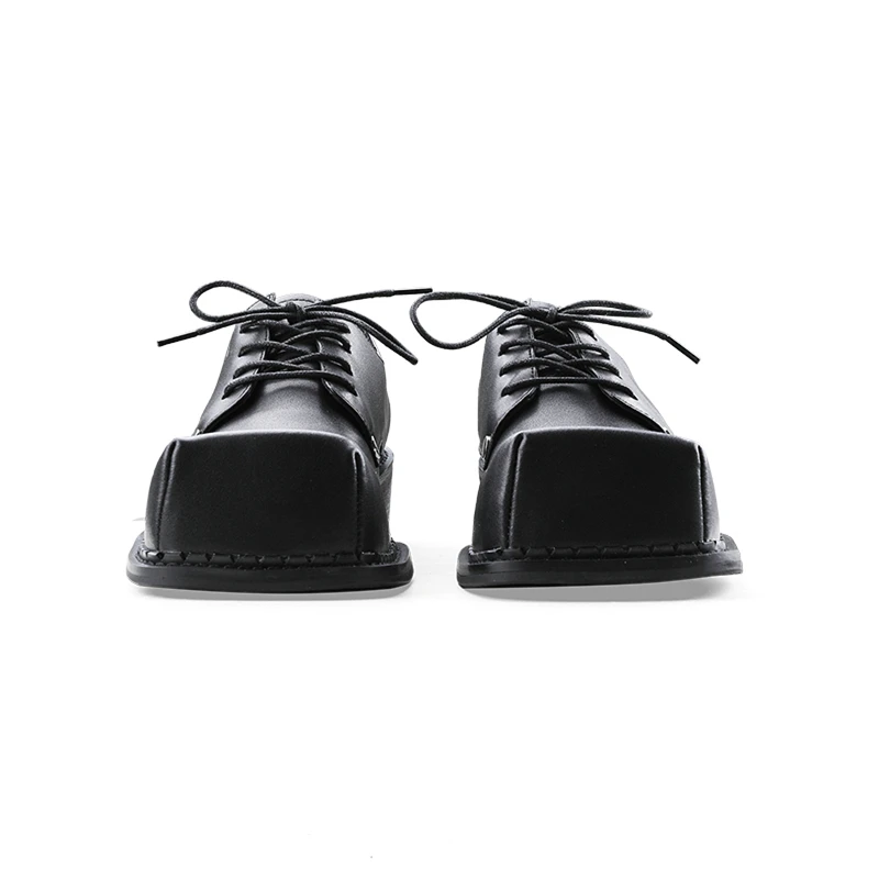 Eye Catching ! Super Big Square Toe Peculiar Men's Oxfords