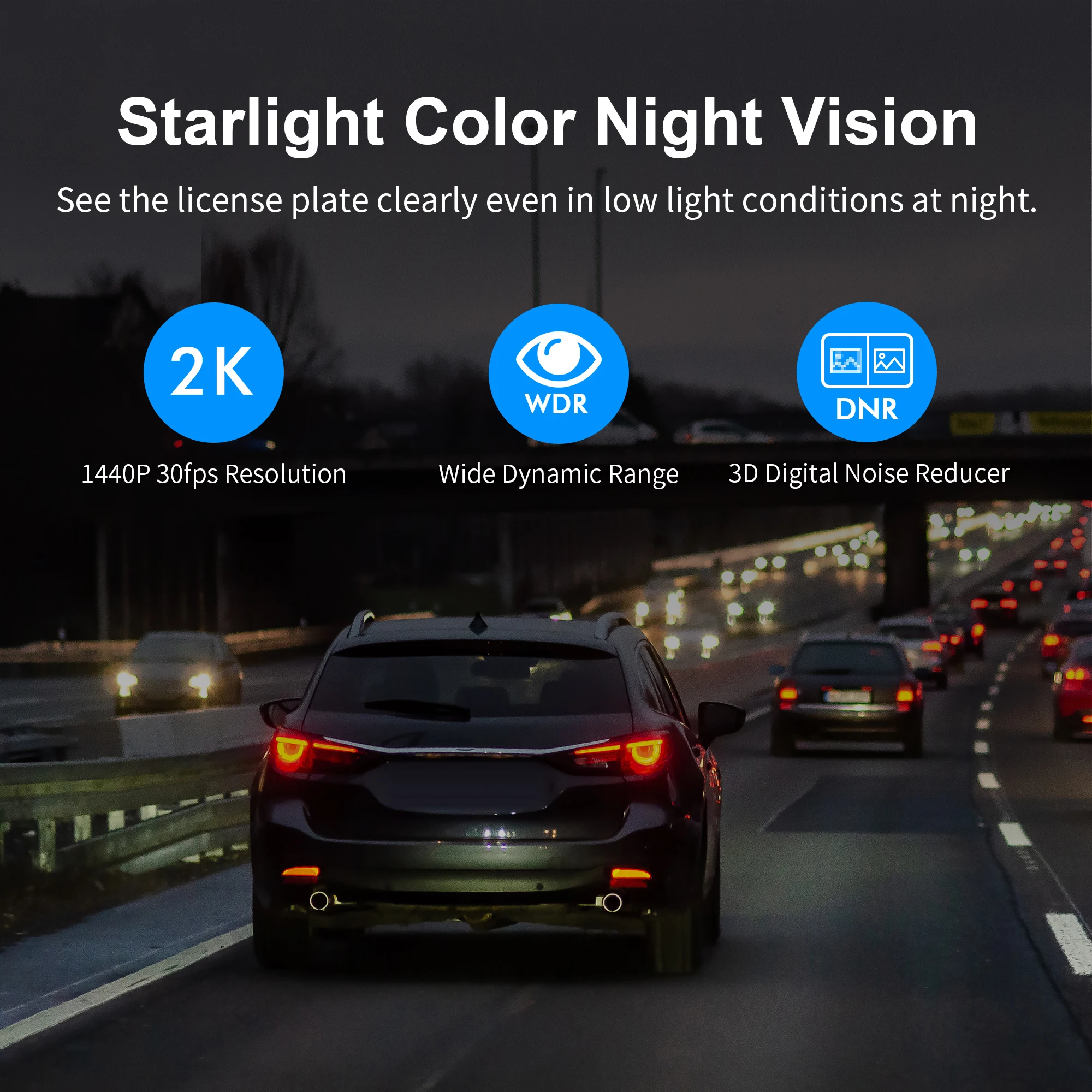 블랙박스 KAWA 자동차 DVR D6 대시 카메라 자동차 1440P 비디오 레코더 음성 제어 24H 주차 모드 App 제어 야간 투시경 대시 캠