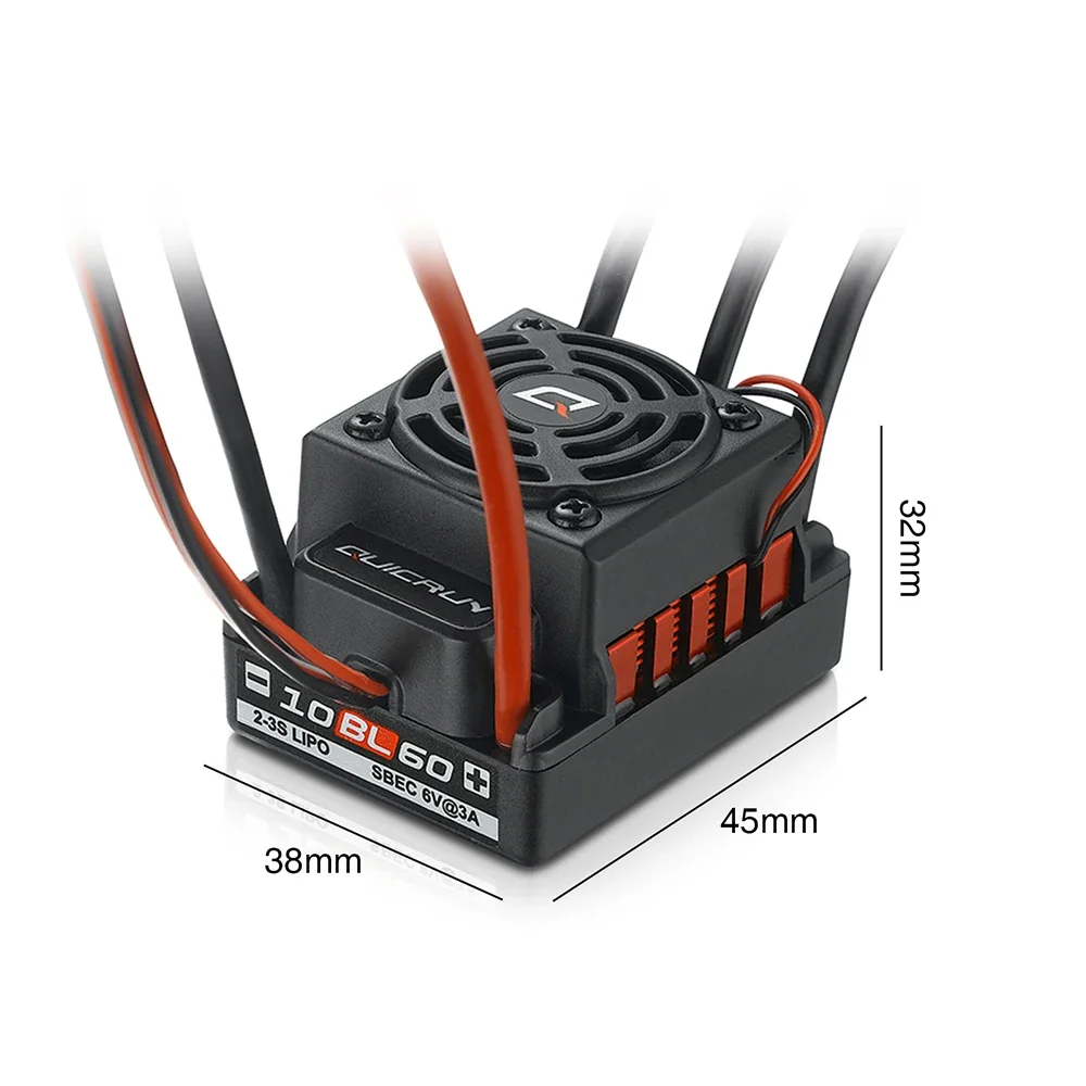 HOBBYWING QuicRun WP 10BL60 60A ESC 귯ø  ESC, 2-3S LiPo 6V/2A BEC 1/10 RC  ũѷ  Ʈ ڵ