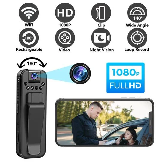 HD 1080P Mini Camera WiFi Infrared Night Vision Police Body Cam Motion Detection Small Body Camera Video Surveillance Camcorder