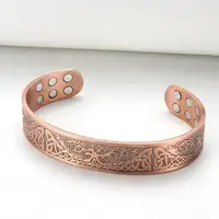Copper Magnet Bracelet 18 Healing Magnets Copper Magnetic Bracelet Open Closure Cuff Bangle women men Yoga Bracelet Jewelry 1