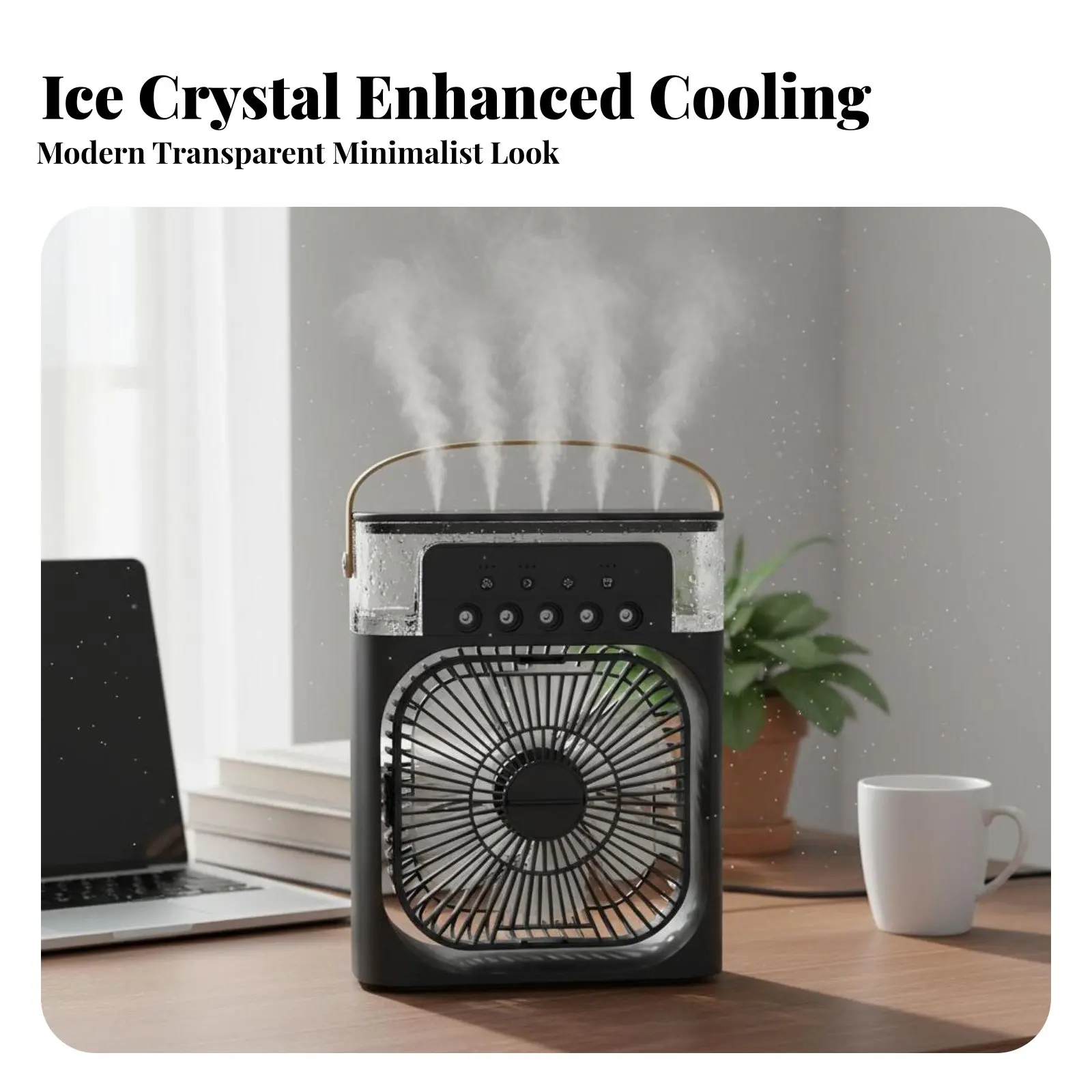 5-스프레이 아웃렛 냉각팬, 속도 조절 가능, 데스크탑 미스트 팬, 플러그인 데스크탑 냉각기, 에너지 절약형, 개별 에어 쿨러
