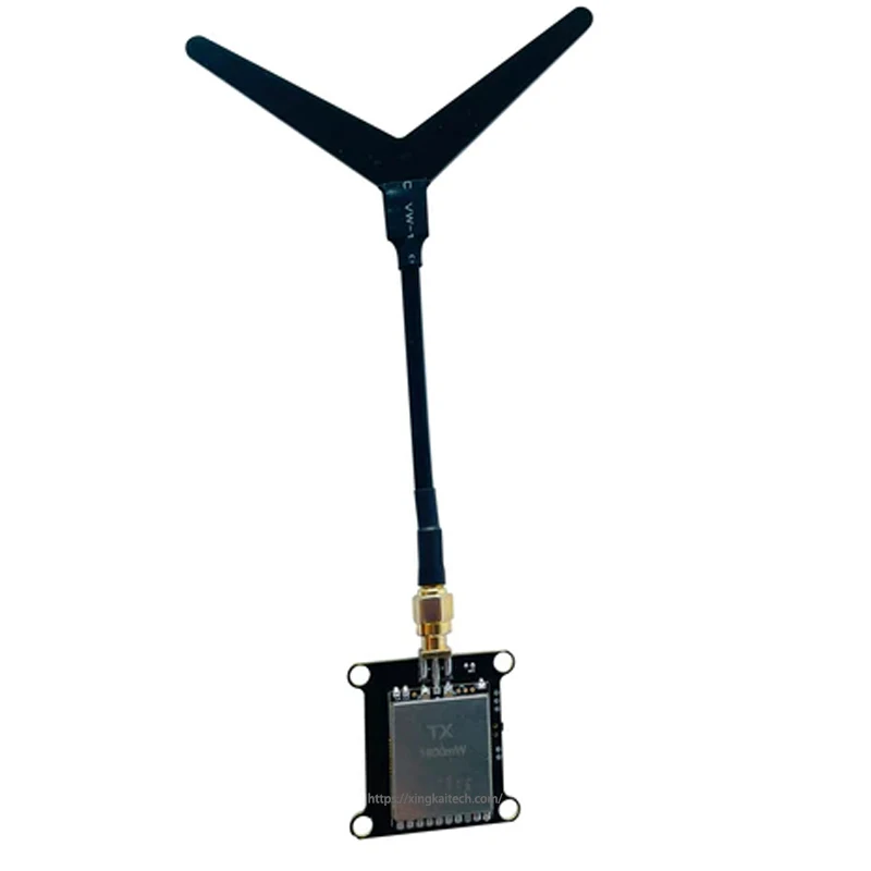 Détail des boutons de sélection de canal sur le FPV 1.2G 1.6W VTX, fond sombre