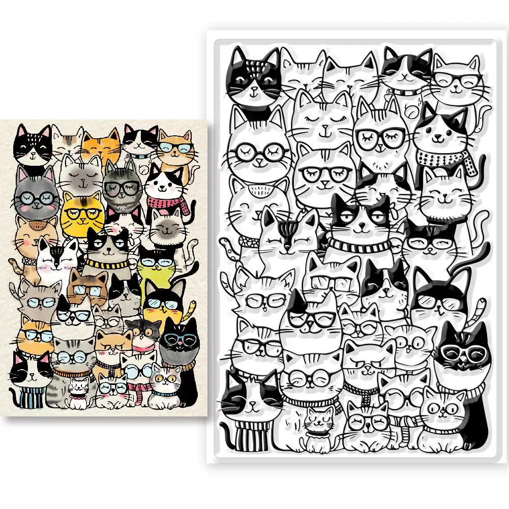 New Many cats stamp Clear Stamps for Scrapbooking Transparent Silicone Rubber DIY Photo Album Decor