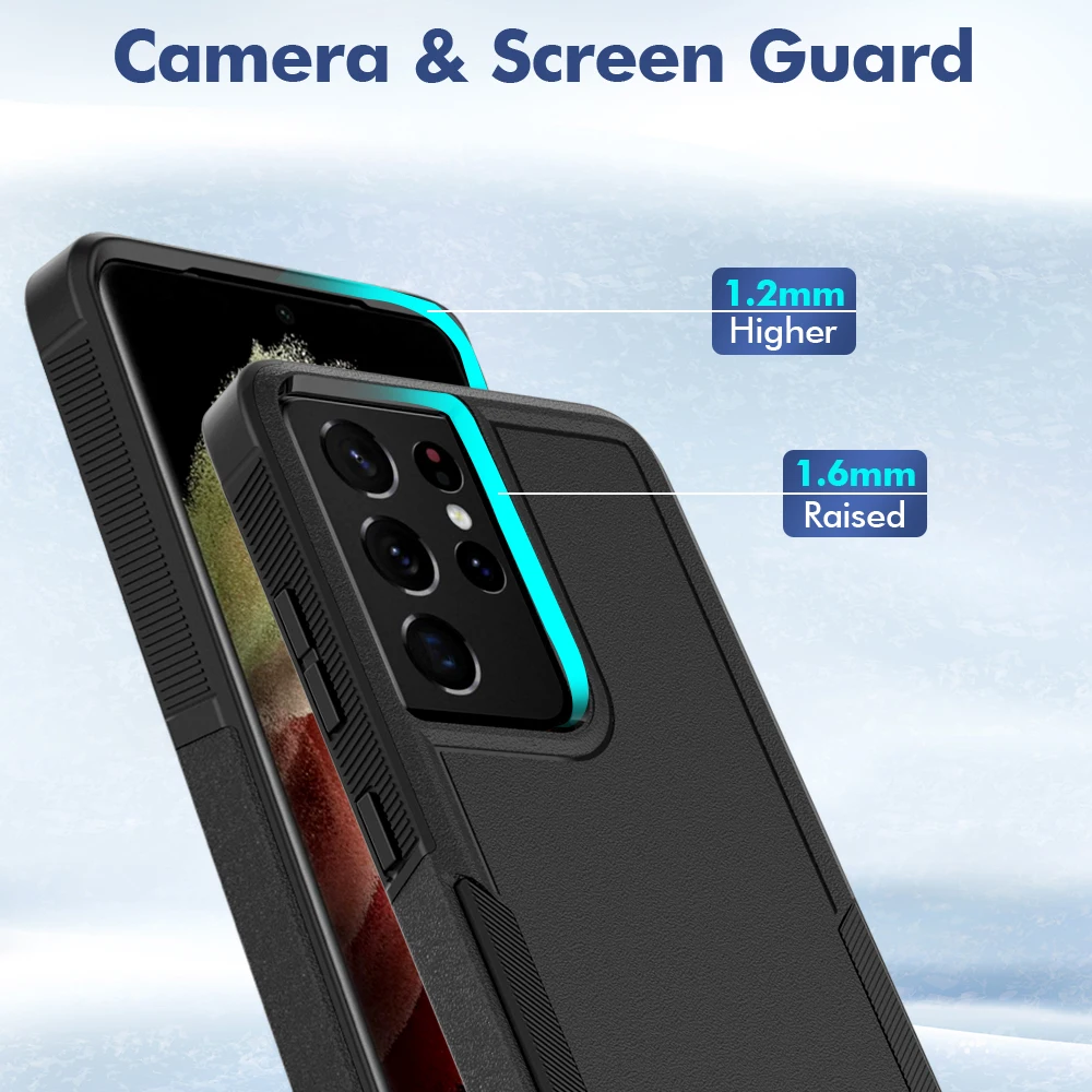 Stylish Shockproof Dual-Layer Phone Case with TPU/PC Hybrid Armor Protection
