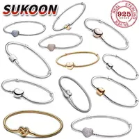 Bracelet en argent pur 925% pour femmes, zircon en forme de cœur romantique, bijoux à breloques originaux, cadeau de saint-valentin, offre spéciale 1