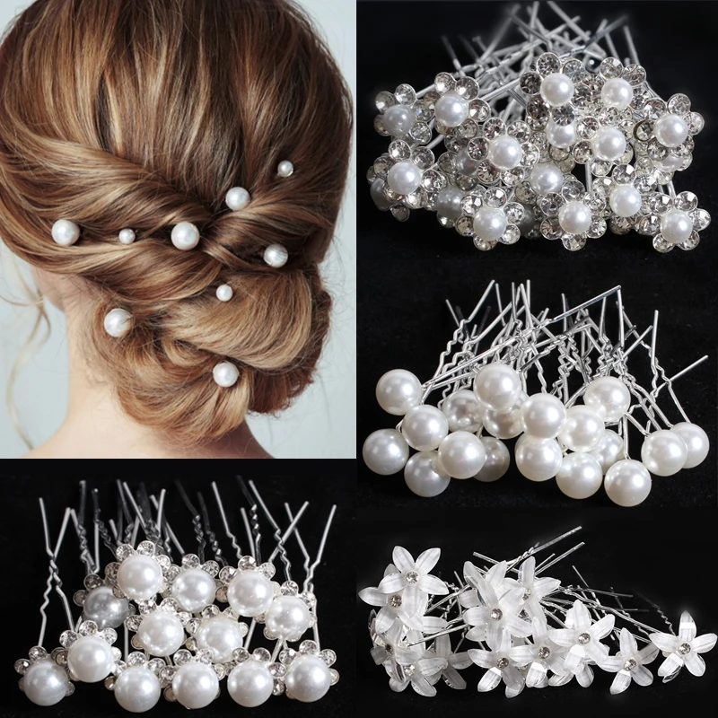 Crown Floral Crystal Pearl Jewelry Headdress Wedding Bride Handmade Hairpin Headband Hair Accessories Hair Ornaments
