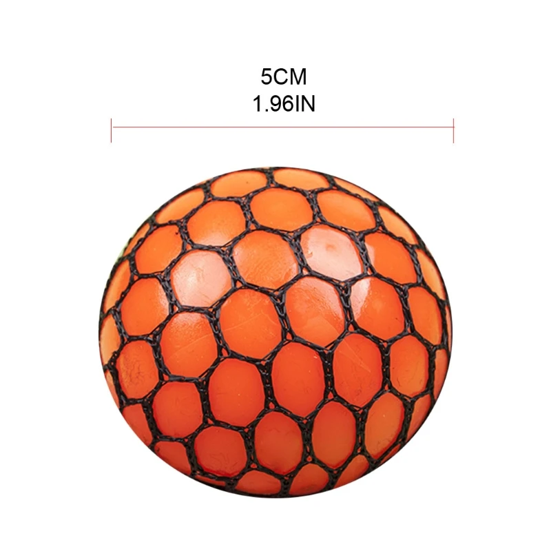 Squeeze Ball for Kids Adults Interactive Playsets Kits Squishy Mesh Ball Toy Anxiety Relief Ball Toy 2inch Grape Ball 6
