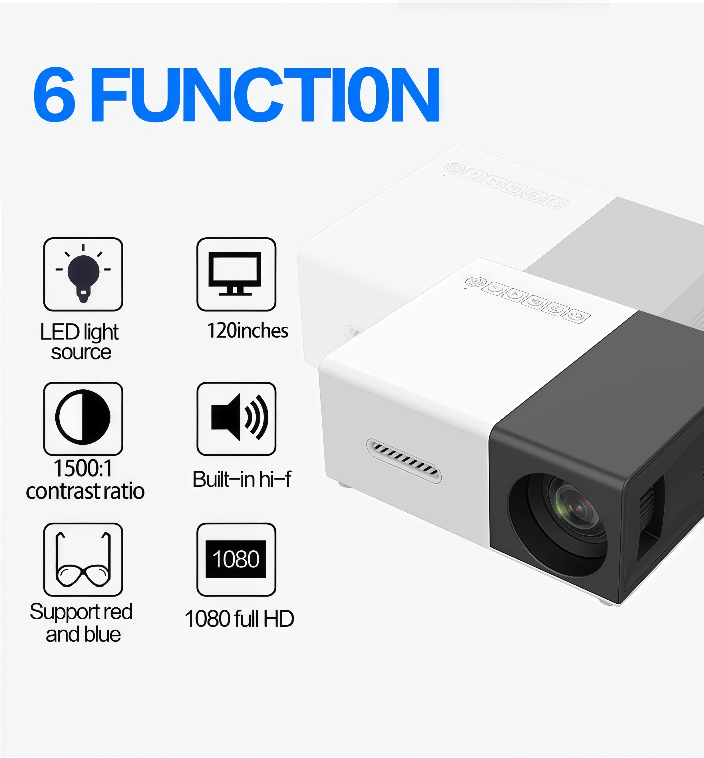 Mini Portable For Cartoon Outdoor LED Pico Movie Projector for Home Theater Kids