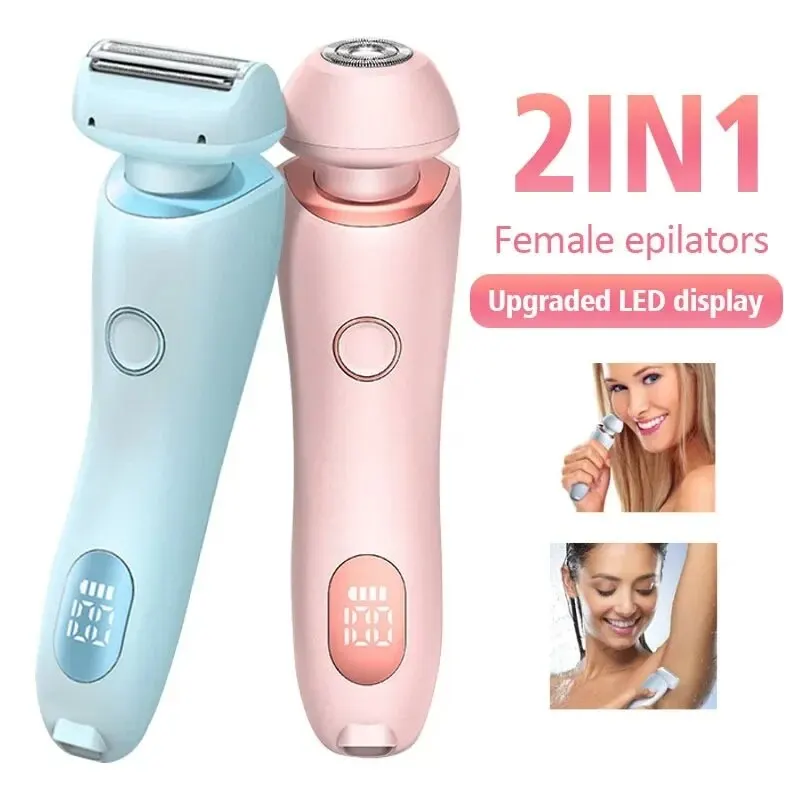 Aparat de ras electric pentru femei, 2 în 1, pentru bikini, epilare pentru axile, picioare, trimmer pentru corp, rezistent la apă IPX7_voghion.com