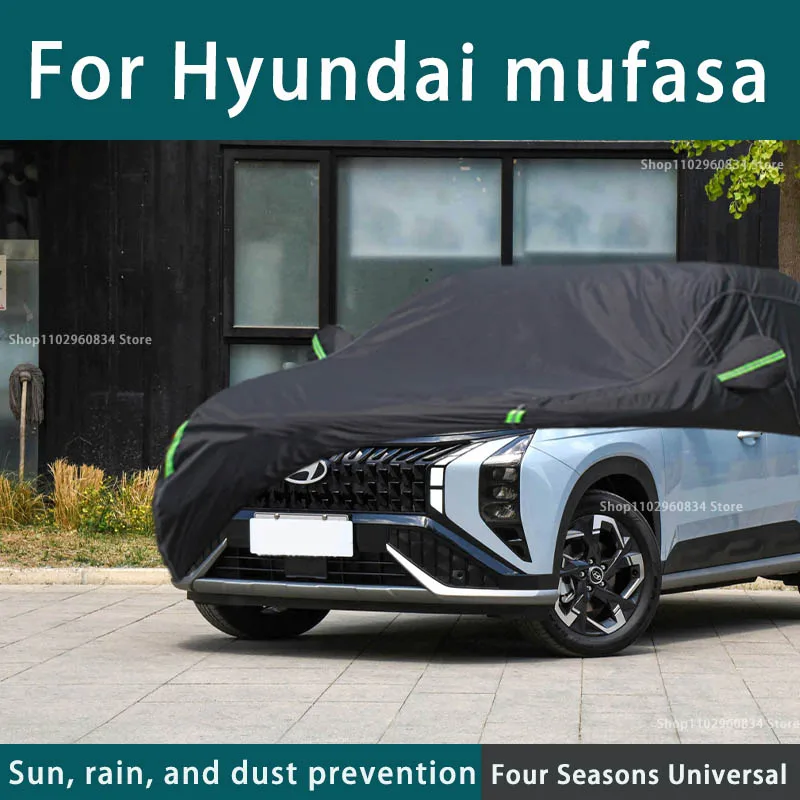 

For Hyundai mufasa fit Outdoor Protection Full Car Covers Snow Cover Sunshade Waterproof Dustproof Exterior black car cover