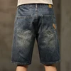 Men Summer Short Jeans Denim Shorts Loose Fit Wide Leg Baggy Jeans Knee Length Pants Casaul Large Size Oversized 42 Men's Shorts 5