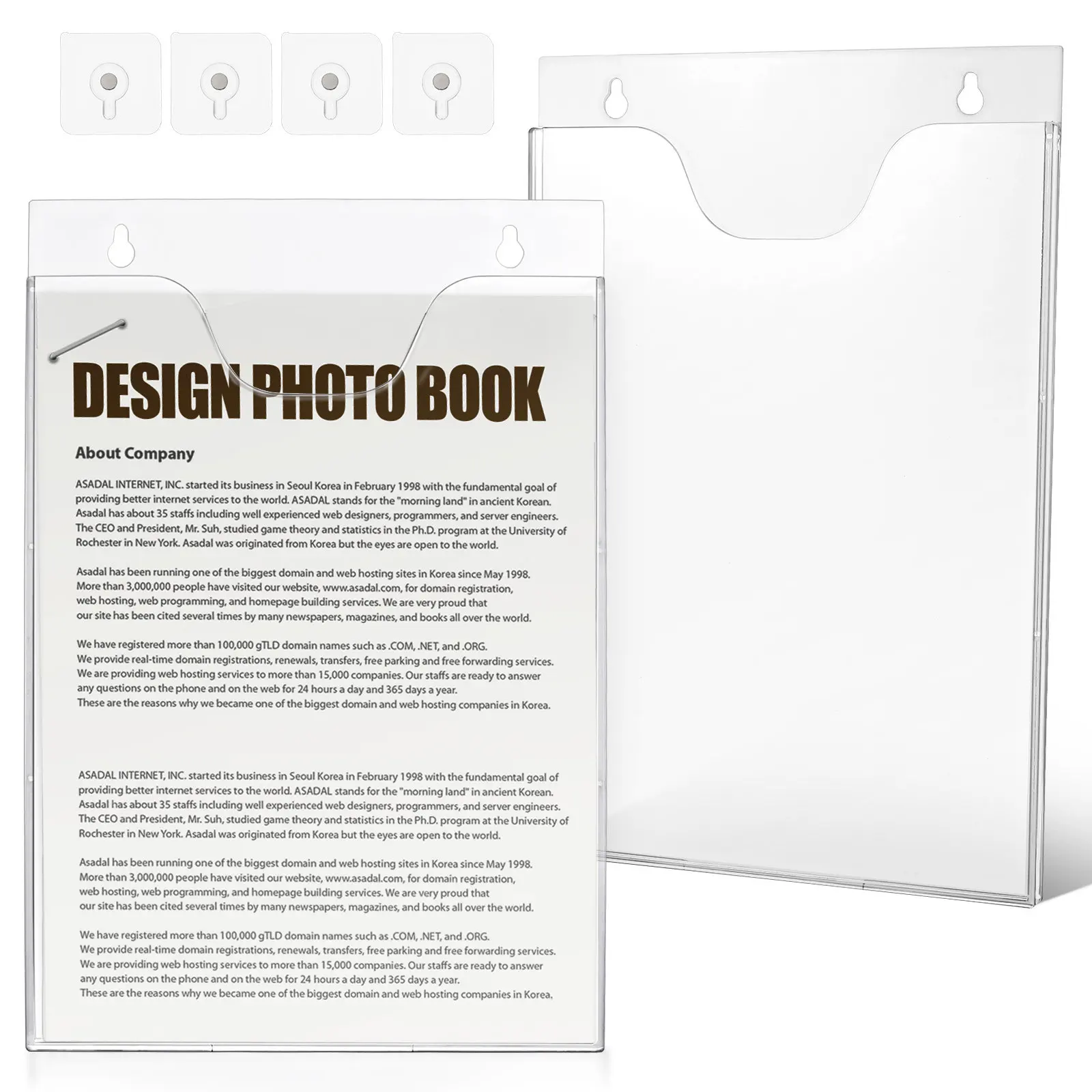 2Pcs 투명 아크릴 벽 파일 홀더 수직 문서 정리함 사무실 학교 병원 브로셔 전단지에 대한 견고한 공간 절약