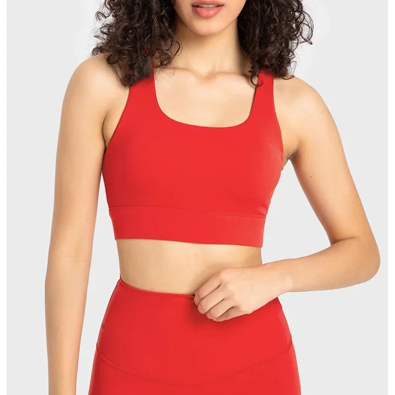 Solid Color Women Sports Bras Gathered Without Steel Ring Running Vest Fitness Front Zipper Sexy Shockproof Underwear